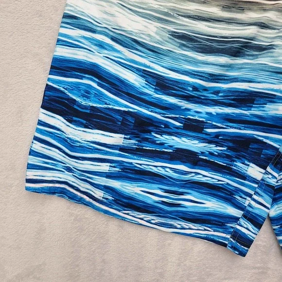 Nike Shorts Mens Large Blue White Orange Swim 11" Inseam Lined Drawstring - Picture 3 of 12